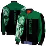 eastern michigan eagles intricate skull green black bomber jacket best selling