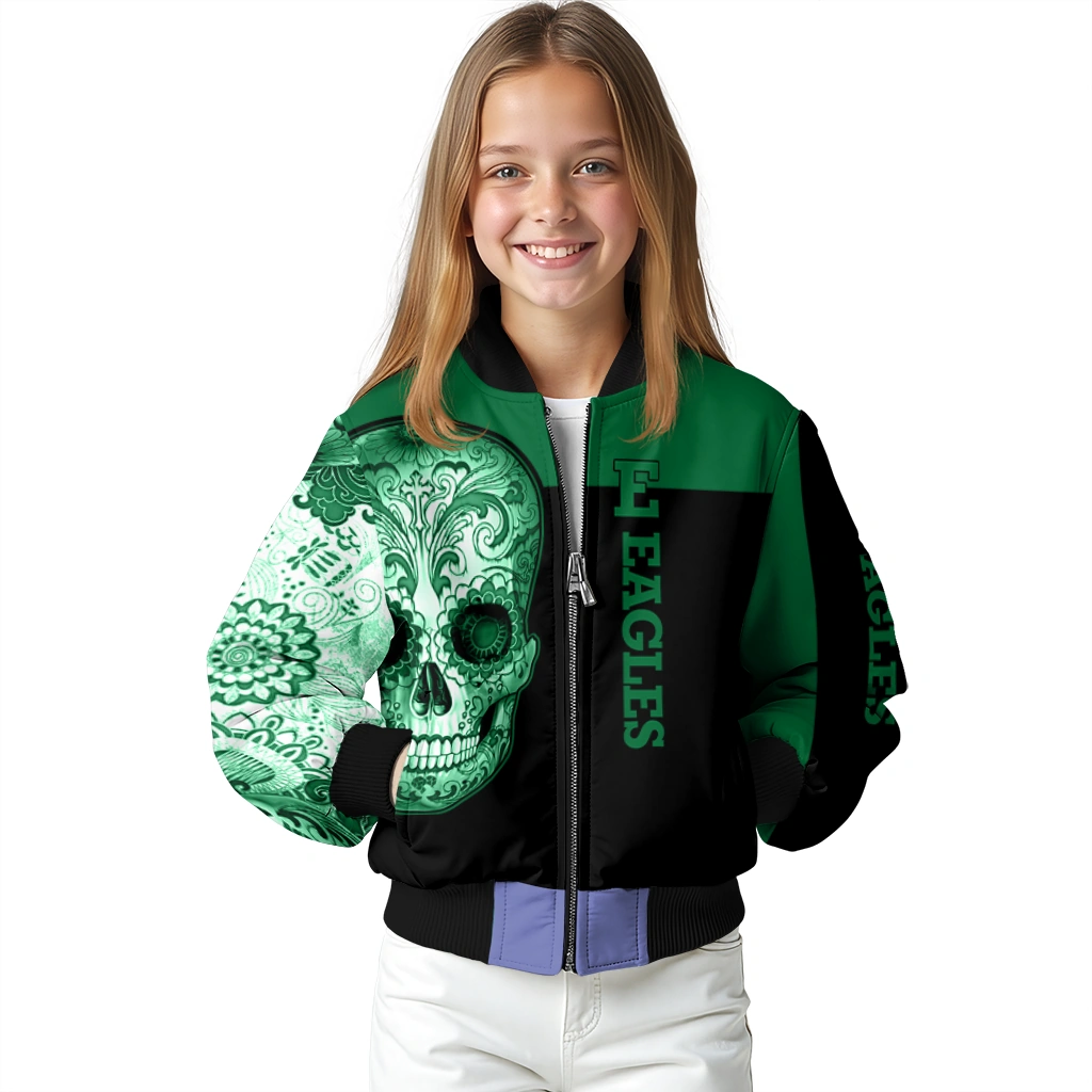 eastern michigan eagles intricate skull green black bomber jacket top rated eastern michigan eagles intricate skull green black bomber jacket top rated