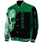 eastern michigan eagles intricate skull green black varsity jacket best selling