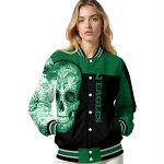 eastern michigan eagles intricate skull green black varsity jacket best selling