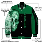 eastern michigan eagles intricate skull green black varsity jacket best selling