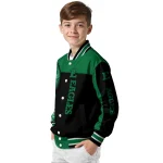 eastern michigan eagles intricate skull green black varsity jacket best selling