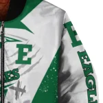 eastern michigan eagles ripped bolt green white bomber jacket best selling