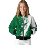 eastern michigan eagles ripped bolt green white bomber jacket best selling