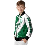 eastern michigan eagles ripped bolt green white bomber jacket best selling
