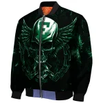 eastern michigan eagles skull bite green black bomber jacket best selling