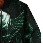eastern michigan eagles skull bite green black bomber jacket best selling
