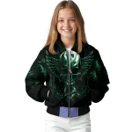 eastern michigan eagles skull bite green black bomber jacket best selling