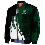 eastern michigan eagles torn texture print green black bomber jacket best selling