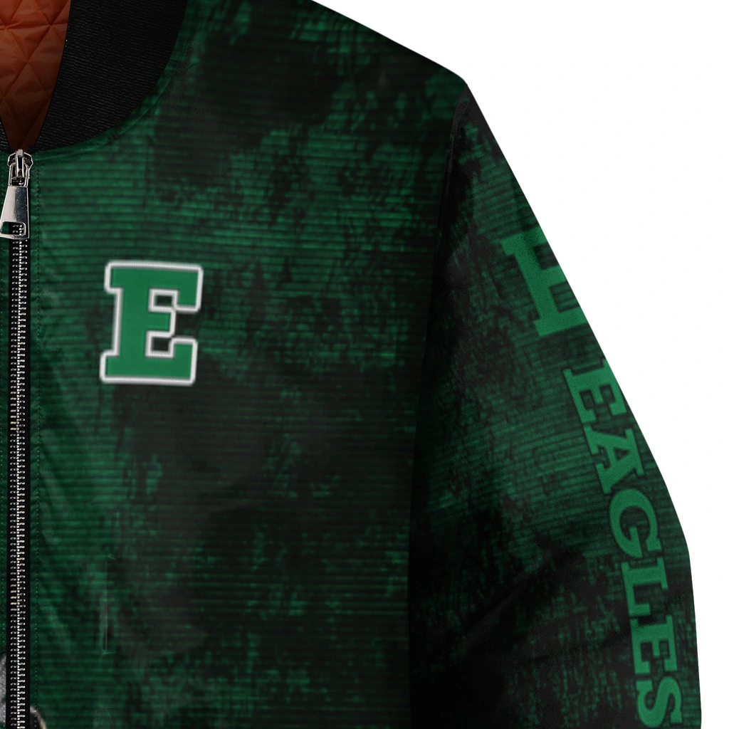 eastern michigan eagles torn texture print green black bomber jacket premium grade eastern michigan eagles torn texture print green black bomber jacket premium grade