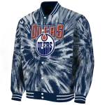edmonton oilers dynamic rings blue varsity jacket best selling
