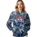 edmonton oilers dynamic rings blue varsity jacket best selling