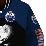 edmonton oilers edgy mask blue black varsity jacket best selling