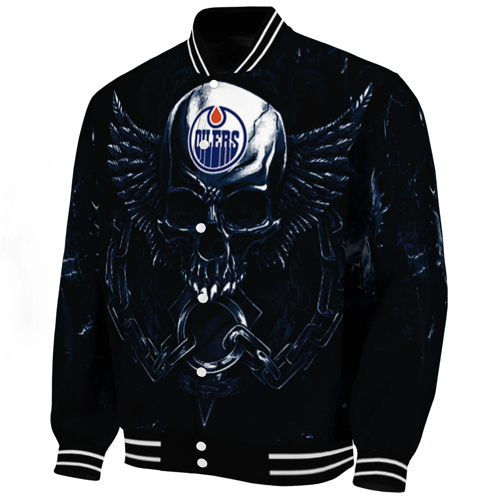 edmonton oilers skull bite blue black varsity jacket best selling edmonton oilers skull bite blue black varsity jacket best selling