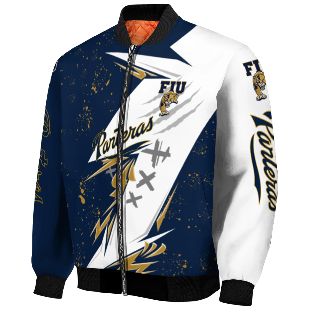 fiu panthers ripped bolt blue white bomber jacket fashion forward fiu panthers ripped bolt blue white bomber jacket fashion forward