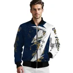 fiu panthers ripped bolt blue white bomber jacket best selling