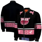 florida atlantic owls pink ribbon black pink bomber jacket best selling