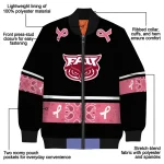 florida atlantic owls pink ribbon black pink bomber jacket best selling