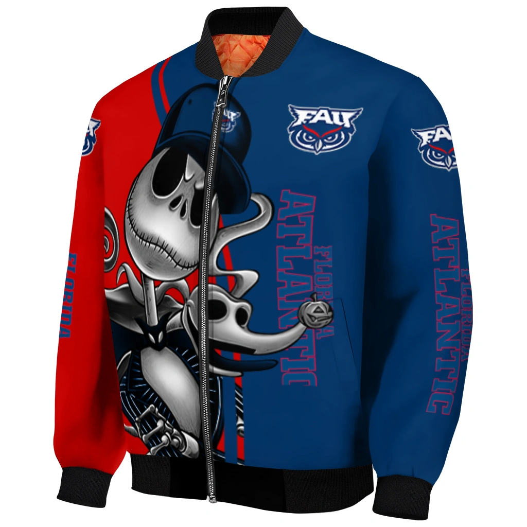 florida atlantic owls spooky grin blue bomber jacket fashion forward florida atlantic owls spooky grin blue bomber jacket fashion forward
