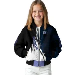 florida atlantic owls torn texture print blue black bomber jacket best selling
