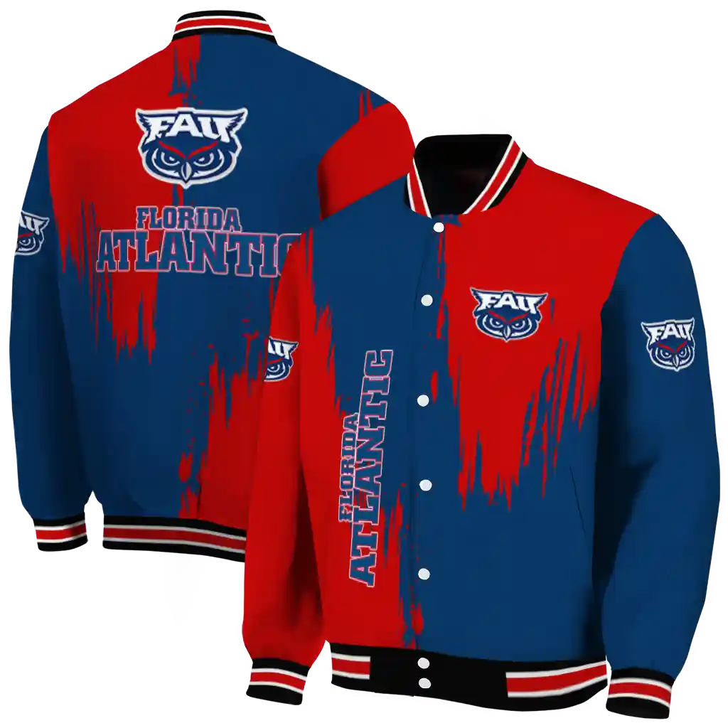florida atlantic owls urban mark blue varsity jacket fashion forward florida atlantic owls urban mark blue varsity jacket fashion forward