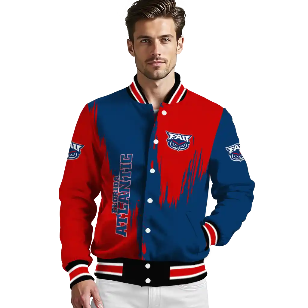 florida atlantic owls urban mark blue varsity jacket high quality florida atlantic owls urban mark blue varsity jacket high quality