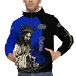 florida gators jesus roses blue black windbreaker jacket best selling