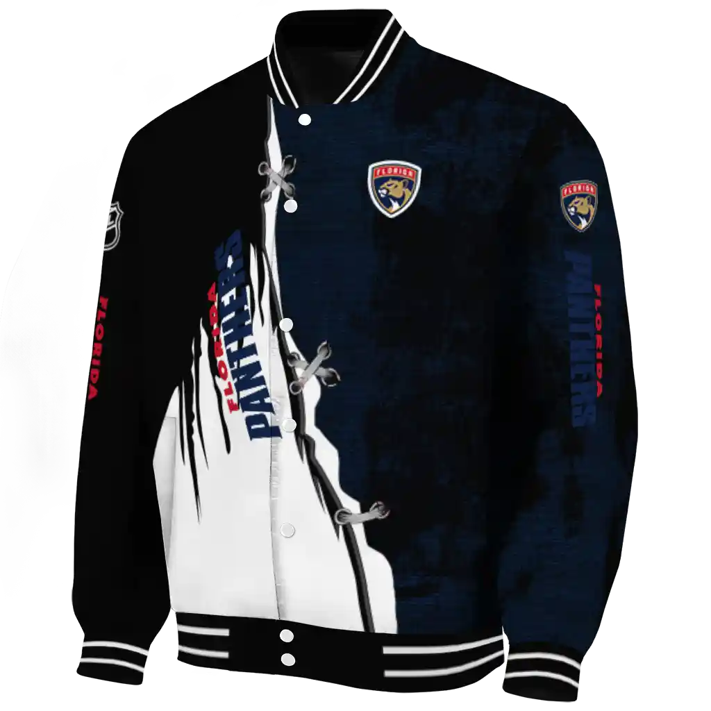 florida panthers distressed slash red black varsity jacket best selling florida panthers distressed slash red black varsity jacket best selling