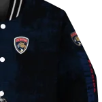 florida panthers distressed slash red black varsity jacket best selling