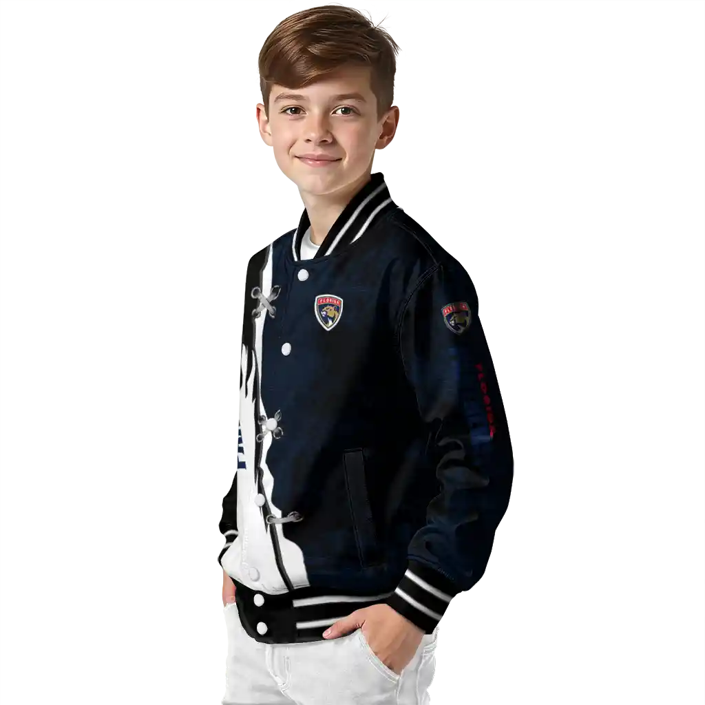 florida panthers distressed slash red black varsity jacket trendy florida panthers distressed slash red black varsity jacket trendy