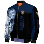 florida panthers intricate skull red black bomber jacket best selling
