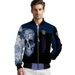 florida panthers intricate skull red black bomber jacket best selling