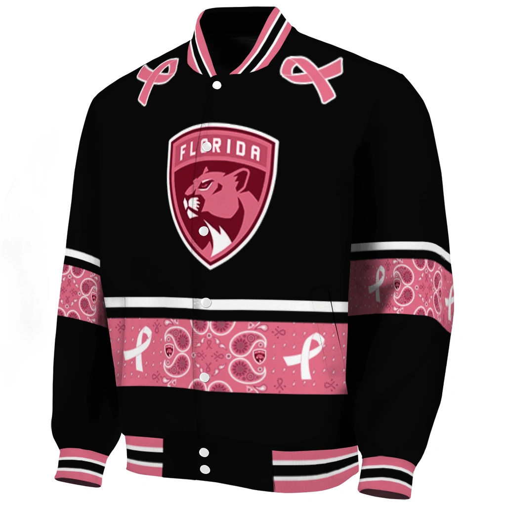 florida panthers pink ribbon black pink varsity jacket best selling florida panthers pink ribbon black pink varsity jacket best selling
