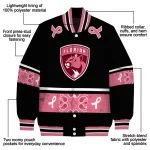 florida panthers pink ribbon black pink varsity jacket best selling