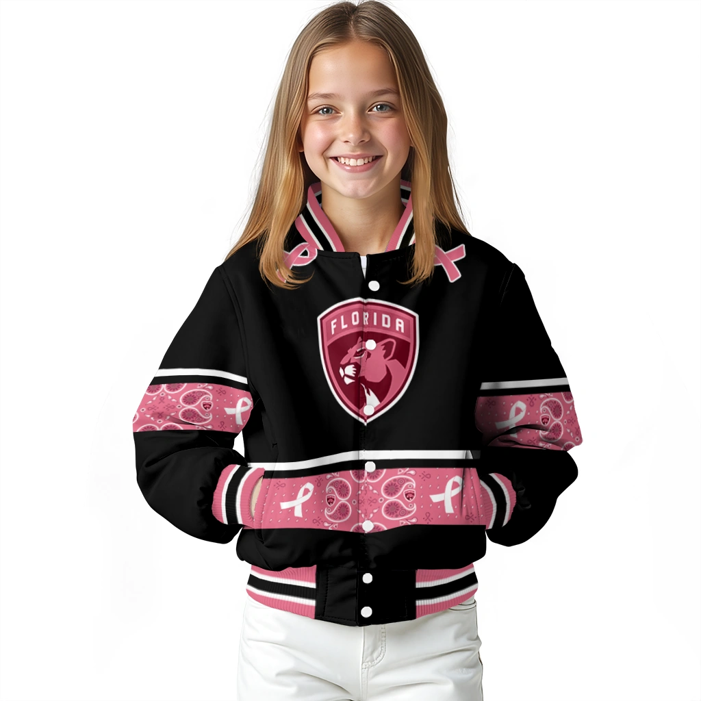 florida panthers pink ribbon black pink varsity jacket top rated florida panthers pink ribbon black pink varsity jacket top rated
