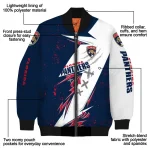 florida panthers ripped bolt red white bomber jacket best selling