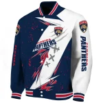 florida panthers ripped bolt red white varsity jacket best selling