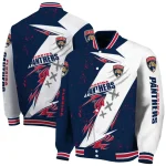 florida panthers ripped bolt red white varsity jacket best selling