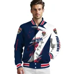 florida panthers ripped bolt red white varsity jacket best selling