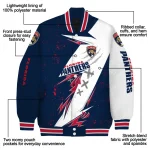 florida panthers ripped bolt red white varsity jacket best selling