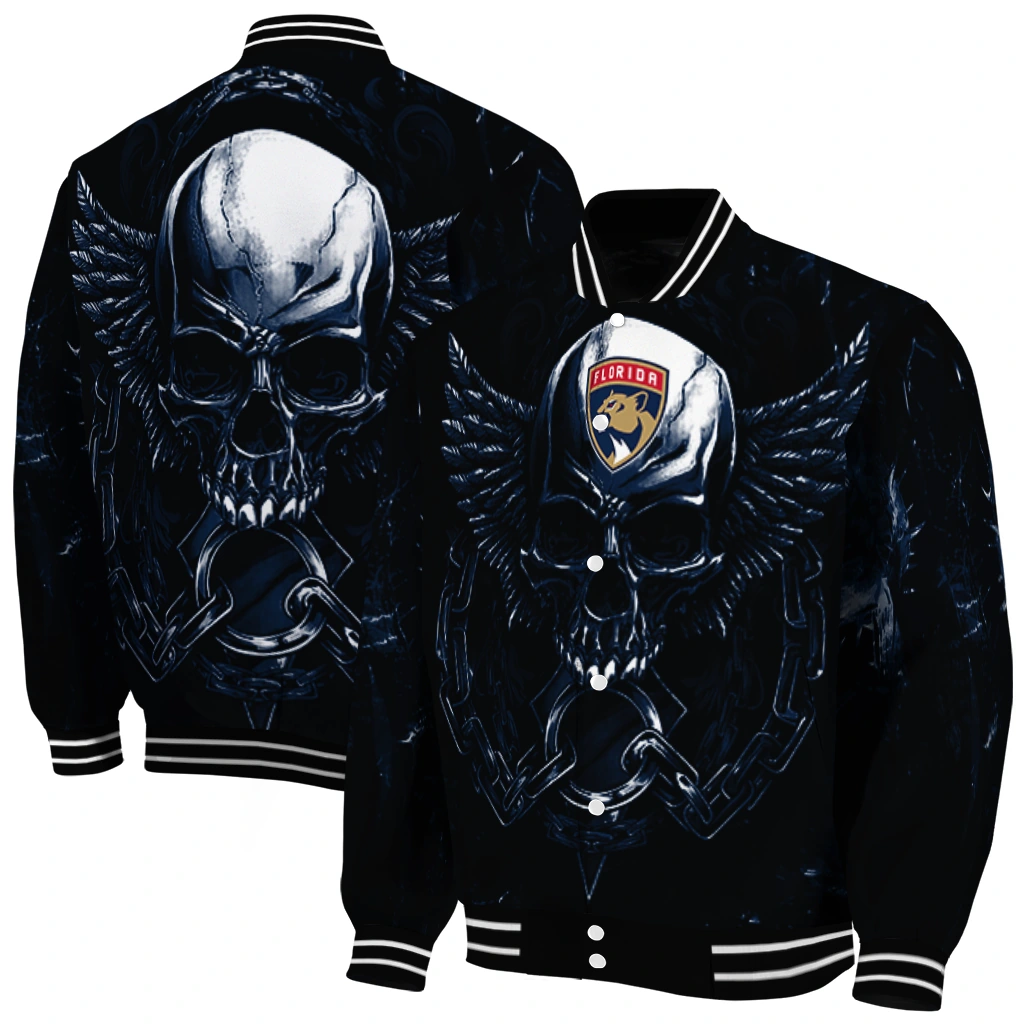 florida panthers skull bite red black varsity jacket fashion forward florida panthers skull bite red black varsity jacket fashion forward