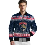 florida panthers snowy pines red bomber jacket best selling