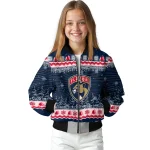 florida panthers snowy pines red bomber jacket best selling