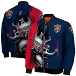 florida panthers spooky grin red bomber jacket best selling