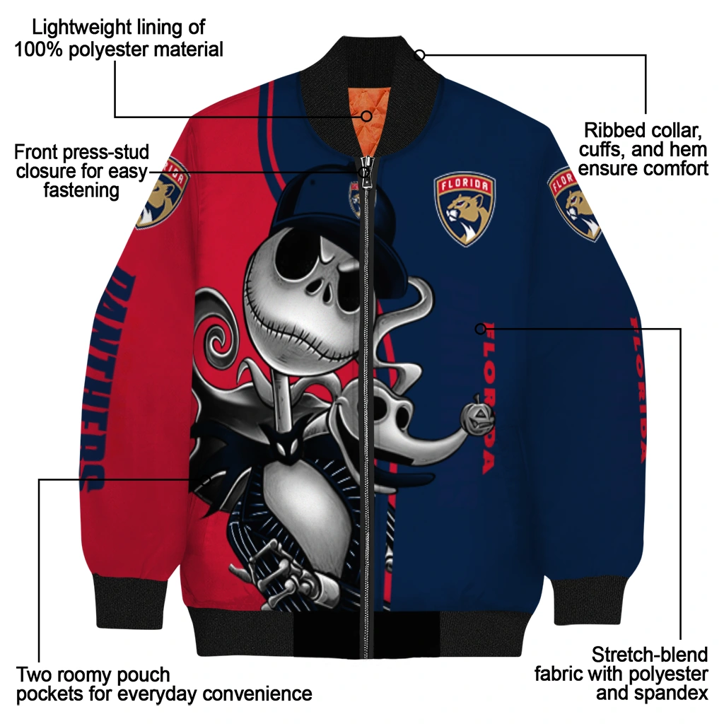 florida panthers spooky grin red bomber jacket new arrival florida panthers spooky grin red bomber jacket new arrival