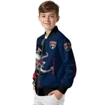 florida panthers spooky grin red bomber jacket best selling