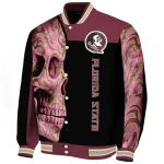 florida state seminoles fire skull garnet black varsity jacket best selling
