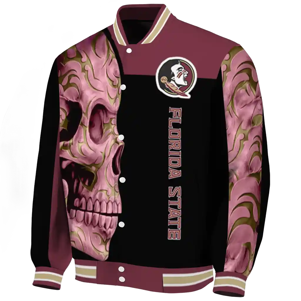 florida state seminoles fire skull garnet black varsity jacket best selling florida state seminoles fire skull garnet black varsity jacket best selling