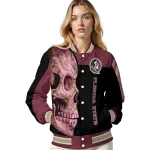 florida state seminoles fire skull garnet black varsity jacket best selling