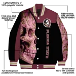florida state seminoles fire skull garnet black varsity jacket best selling